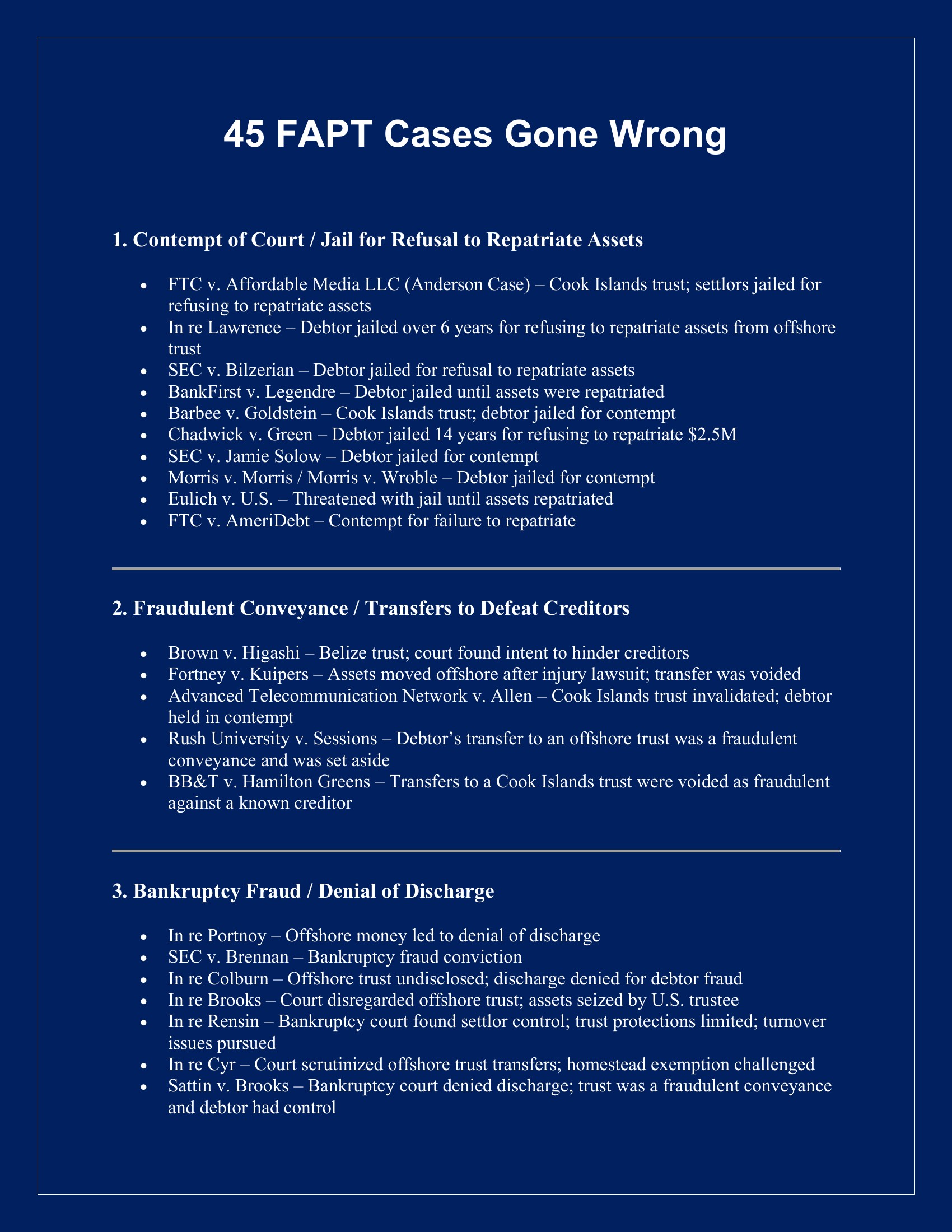 45 FAPT Cases Gone Wrong — case law list by Steve Oshins