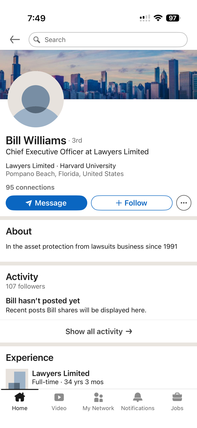 Kevin Wessell using fake name on LinkedIn